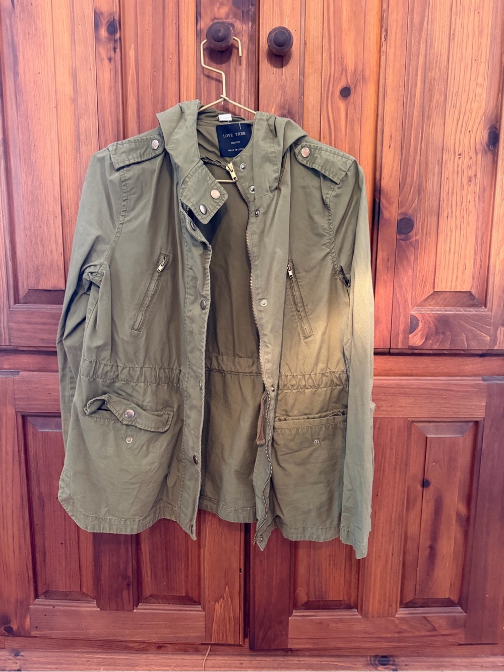 Love Tree Olive Green Utility Jacket